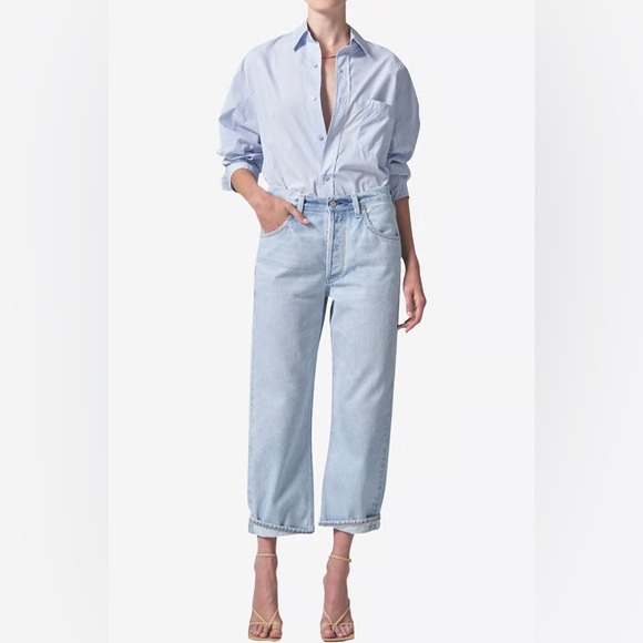 NWT Citizens of Humanity Dahlia Bow Leg Frequency in Wash Out Jeans Sz 27‎